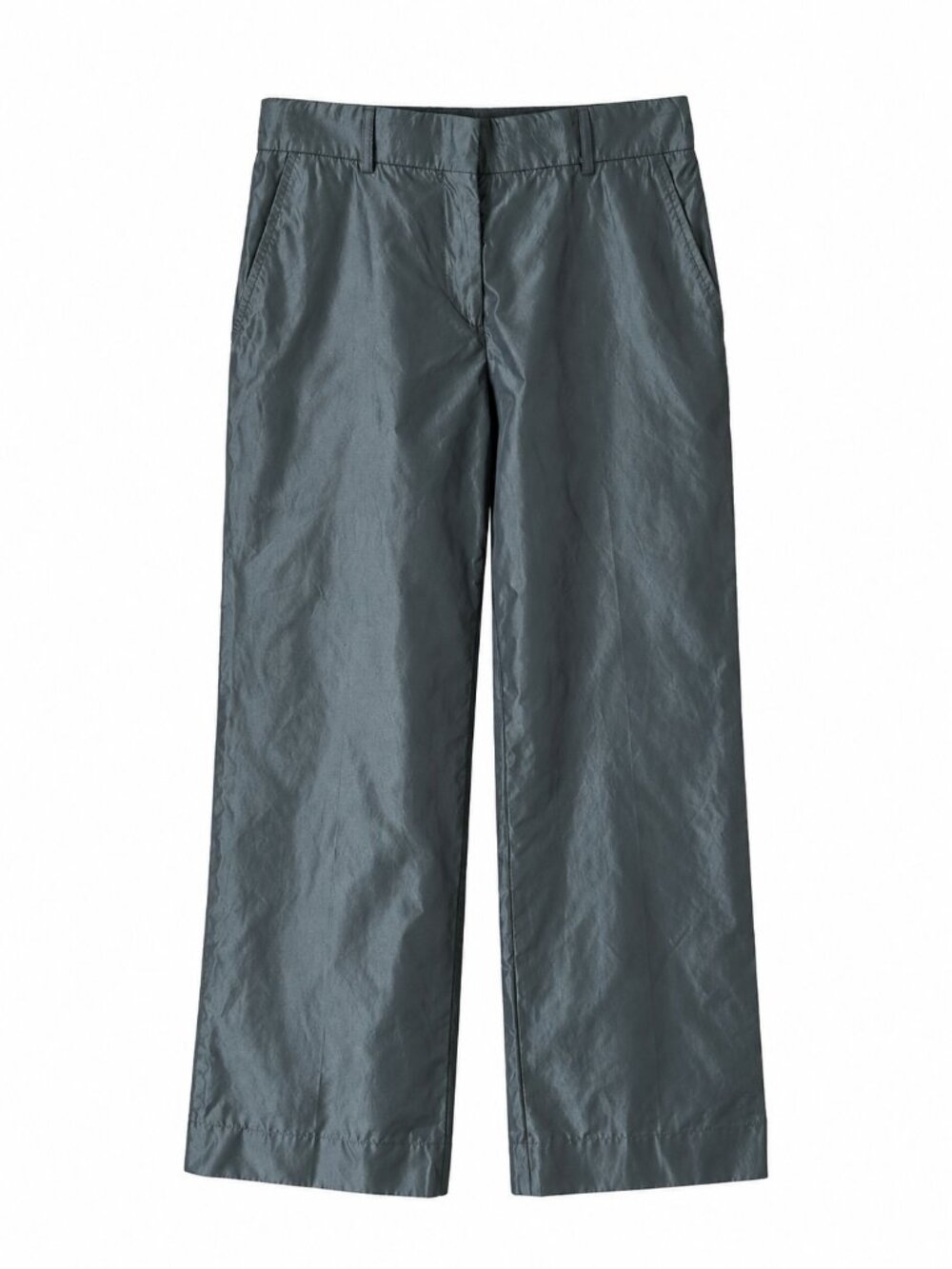 GIORGIO ARMANI Italy Technical Shimmer Wide Leg Crop Trousers Green 38 (2 or XS) - Picture 4 of 8